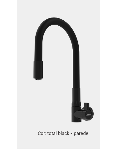 Torneira Flexível PAREDE Hydramotion TOTAL BLACK ZAGONEL