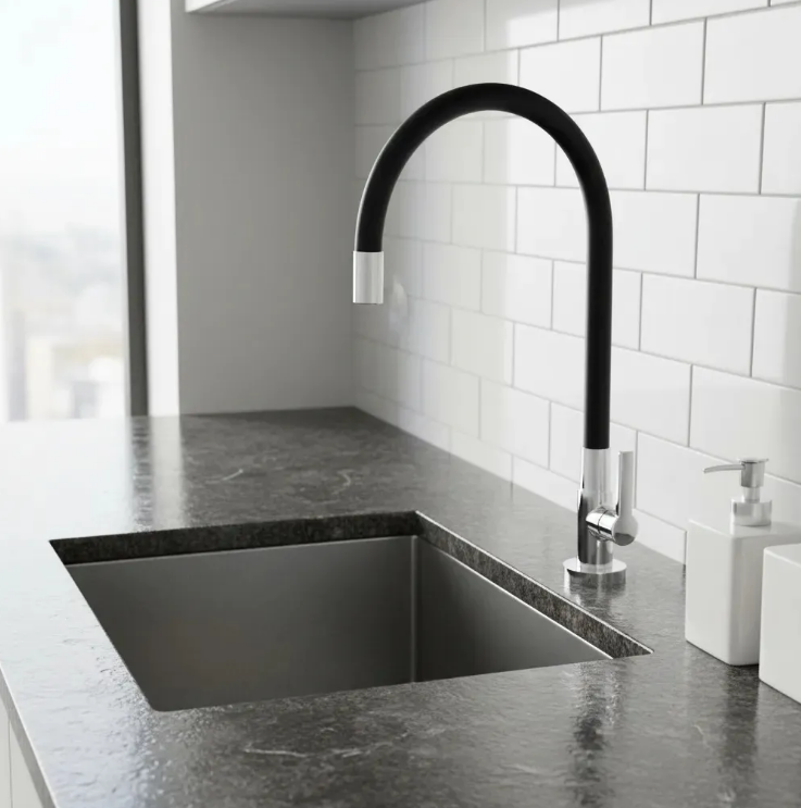 Torneira para cozinha flexivel PRETA BANCADA ref1968C70 Rainha