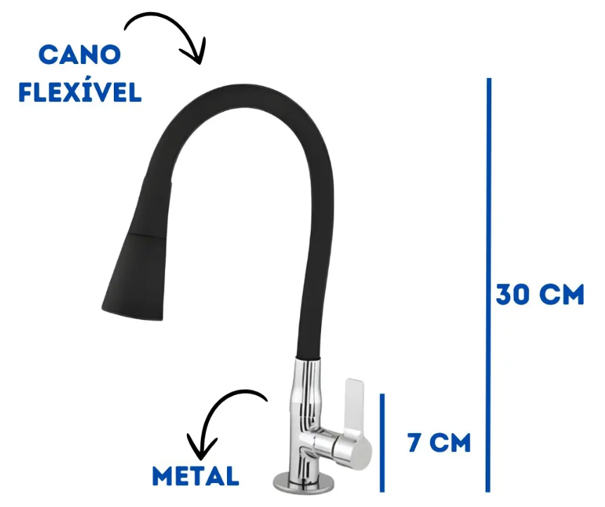 Torneira de Cozinha Gourmet preta Dupla Função bancada ref4968 C70 RAINHA
