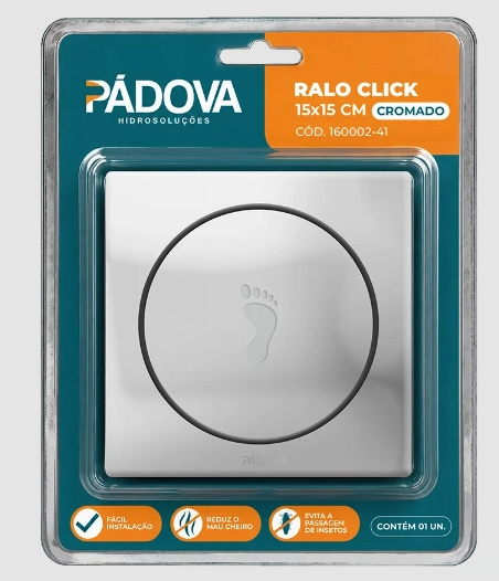 RALO CLICK QUADRADO 15x15 cromado ref 160002 PADOVA