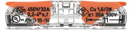 Kit com 10 Unidades Conector de Emenda Reto WAGO 221-2411