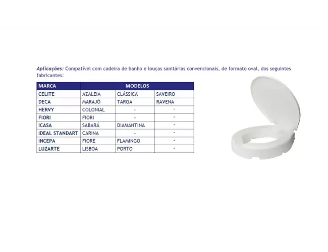 Assento Sanitário Elevado 7,5cm com Tampa Cipla | EletroHidro