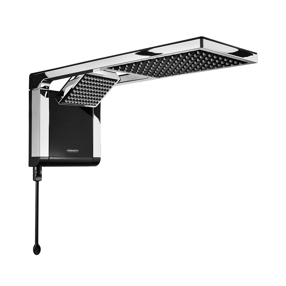 Chuveiro Acqua Duo Preto/Cromado LORENZETTI