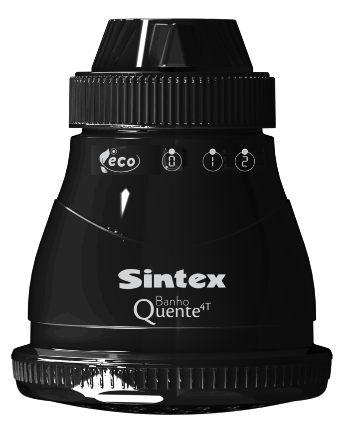 Chuveiro BANHO QUENTE 4T PRETO PIANO 220V 7000W SINTEX