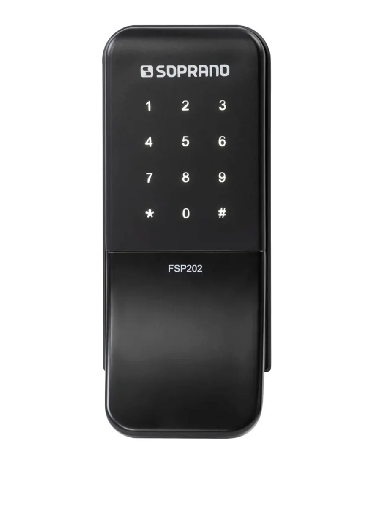 Fechadura DIGITAL SOBREPOR PRETA FSP202 SOPRANO