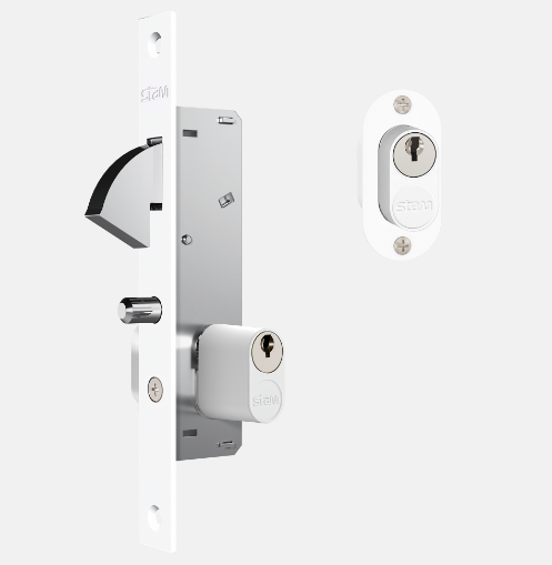 Fechadura STAM Porta de Correr INOX 901 BRANCO