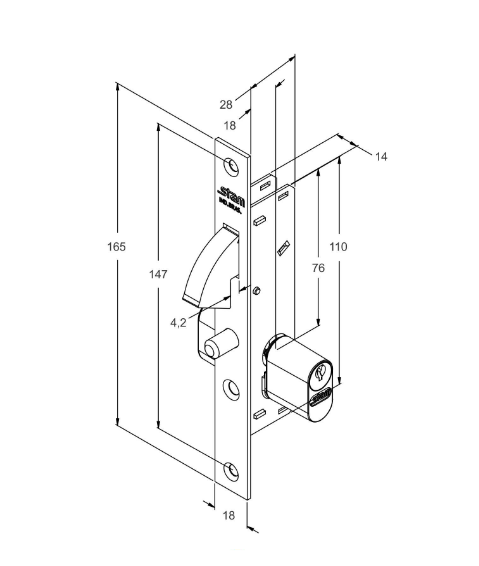 Fechadura STAM Porta de Correr Inox 901 Branca | EletroHidro
