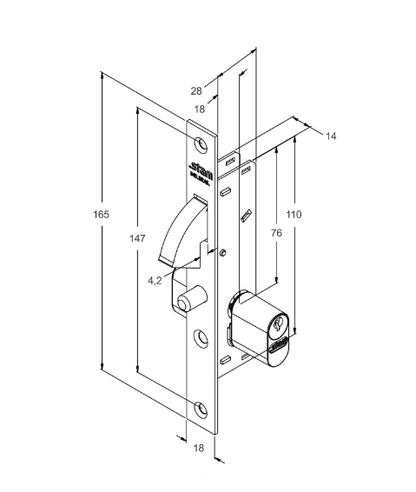 Fechadura STAM Porta de Correr Inox 901 Branca | EletroHidro