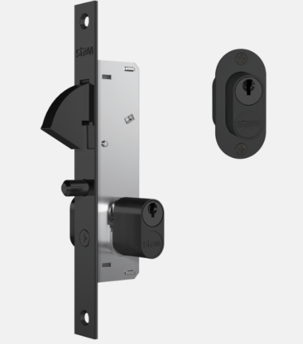 Fechadura STAM Porta de Correr INOX 901 PRETO FOSCO