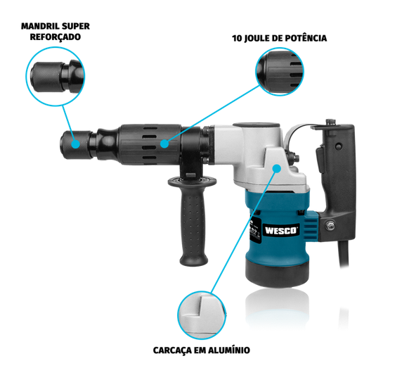 Furadeira martelete SDS PLUS 1100W WESCO WS3203K