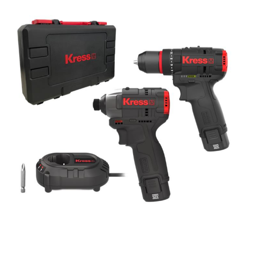 Kit furadeira impacto + parafusadeira de impacto 12V REF KUG02 KRESS