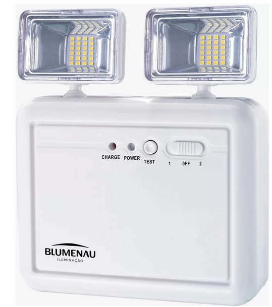 Luminária de emergência de led 2 FAROIS 5W/6500K 1200 LUMENS BLUMENAU