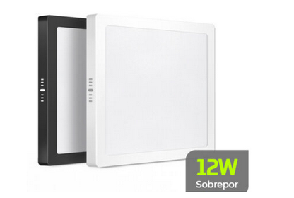 Luminária LED Sobrepor Quadrada 12W 6500K | EletroHidro