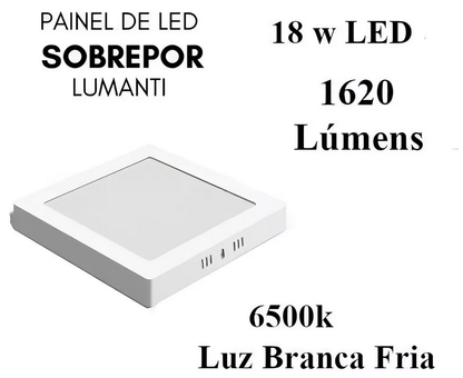 Luminária LED Sobrepor 18W 6500K Quadrada Lumanti | EletroHidro