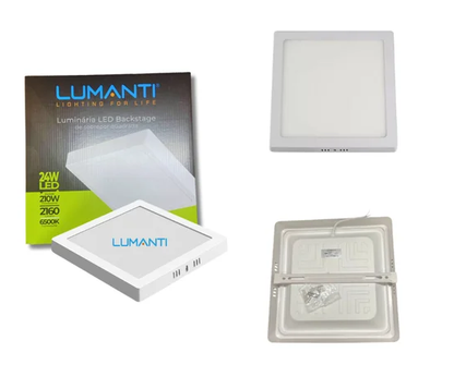 Luminária LED Sobrepor 24W 6500K Quadrada | EletroHidro