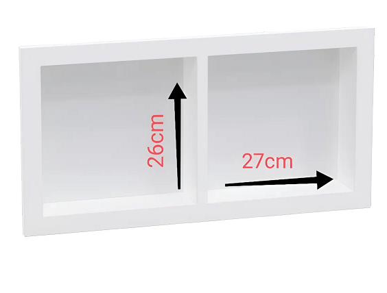 Nicho DUO 30x60cm PAREDE EMBUTIR BRANCO METASUL