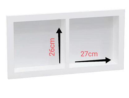 Nicho DUO 30x60cm PAREDE EMBUTIR BRANCO METASUL