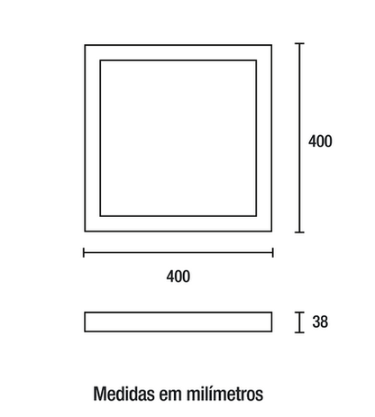 Painel de LED 32W 4100K Quadrado Sobrepor | EletroHidro