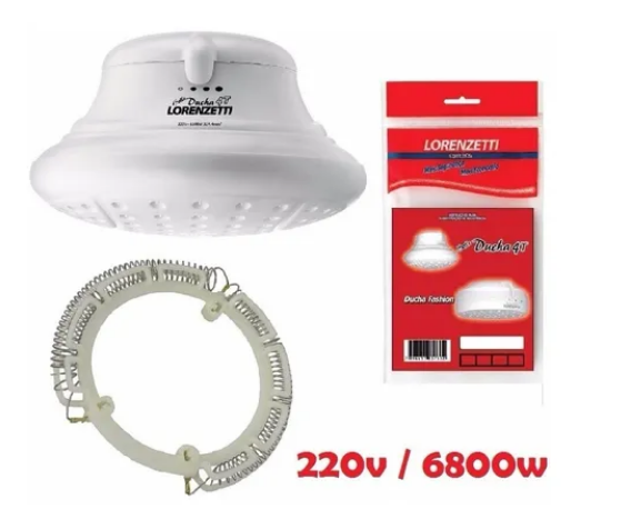 Resistência Ducha 4T/Ducha Faschion REF 3056A 220V 6800W Lorenzetti