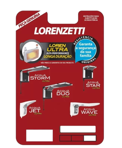 Resistência Loren Ultra REF3065B Acqua Storm/Acqua Duo/Acqua Star/Acqua Jet/Acqua Wave Lorenzetti