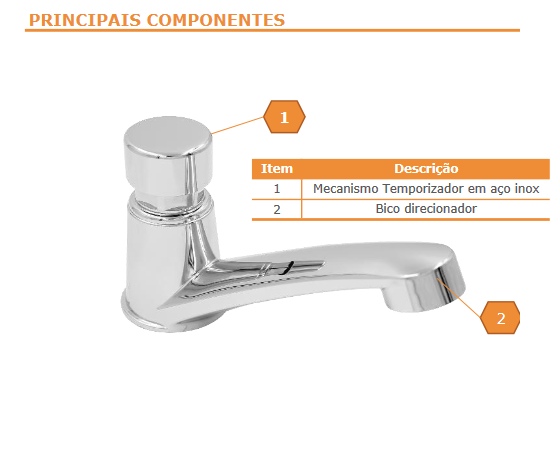 Torneira automática para lavatório ABS cromada | EletroHidro