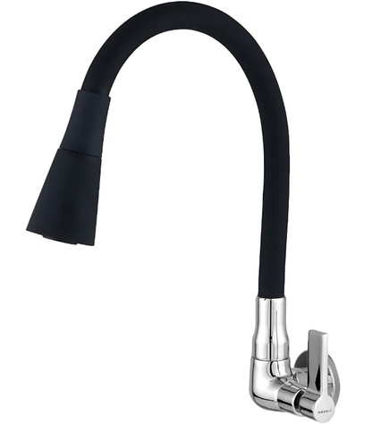 Torneira Cozinha de Parede com Bica Flexível 1/4 de Volta 4868 C70 Black RAINHA