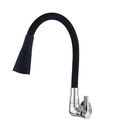 Torneira de cozinha bica flexível PRETO PAREDE RAINHA