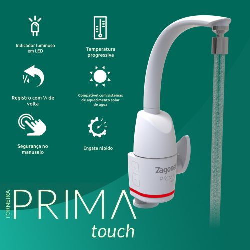 Torneira Eletrônica Prima Touch 5500W Branca | EletroHidro