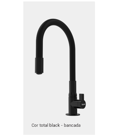 Torneira Flexível BANCADA Hydramotion PRETA/PRETA ZAGONEL